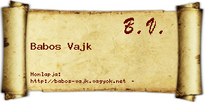 Babos Vajk névjegykártya